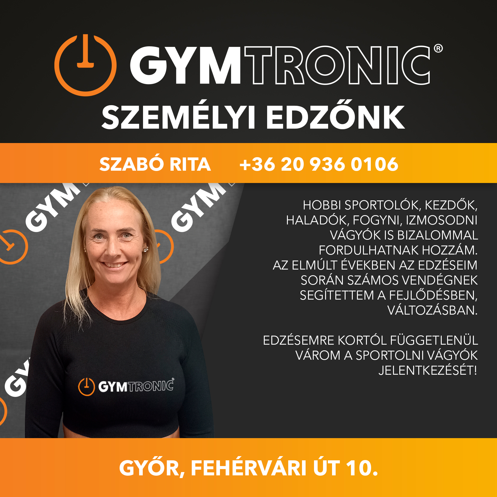 GYMtronic Győr - Szabó Rita személyi edző