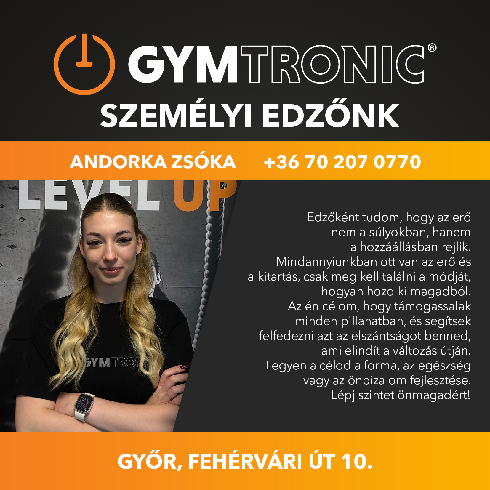 GYMtronic Győr - Andorka Zsóka személyi edző