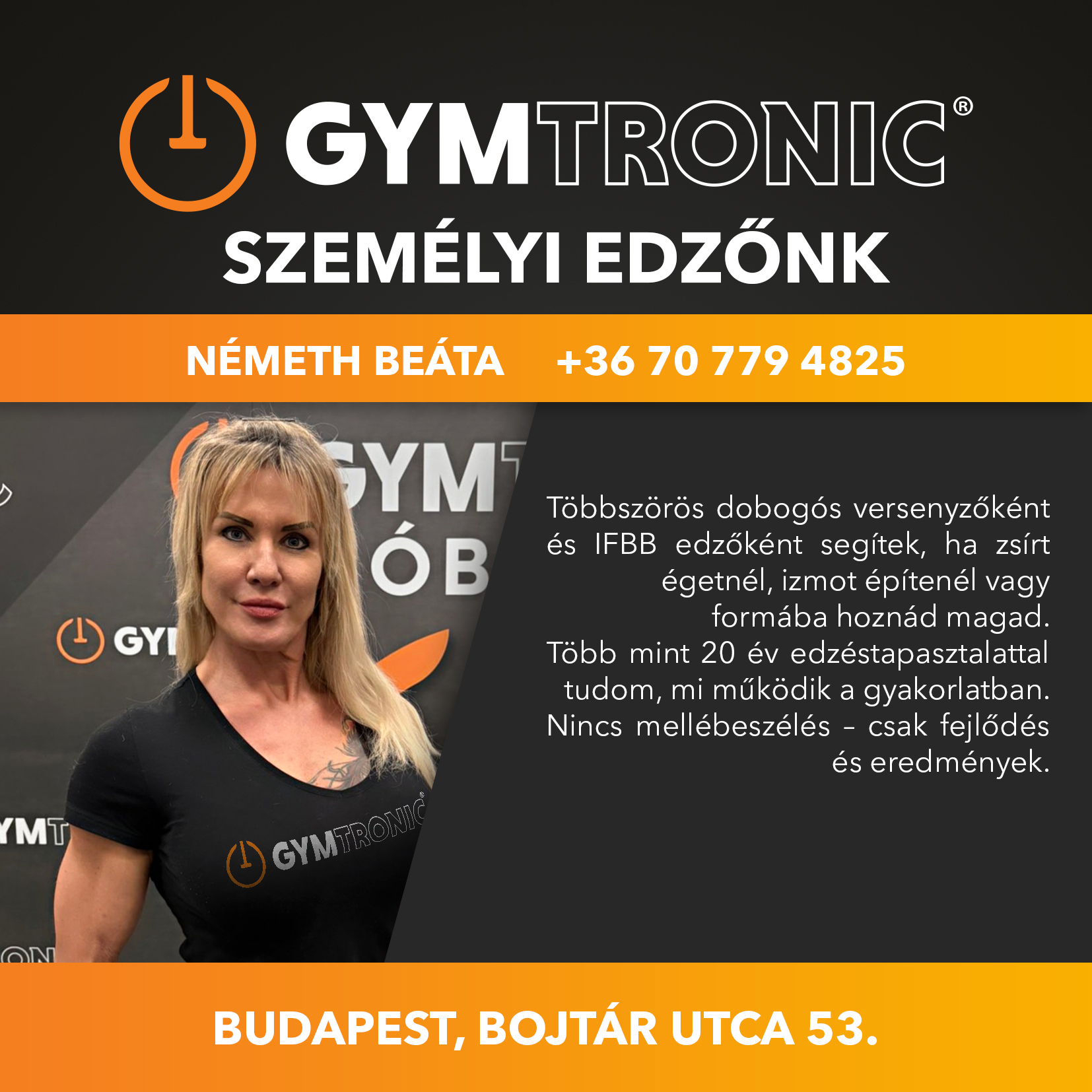 Németh Beáta GYMtronic Óbuda személyi edző