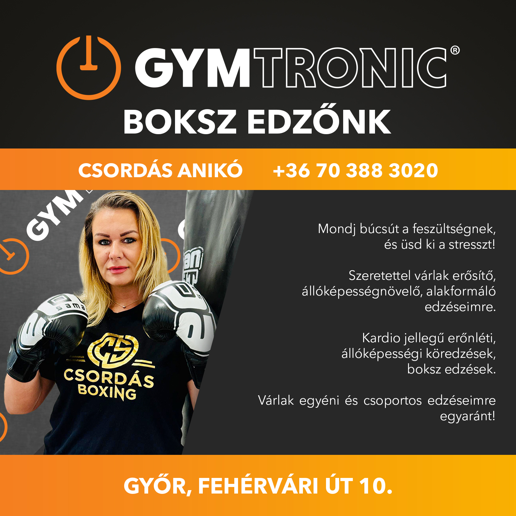 GYMtronic Győr - Csordás Anikó boksz edző