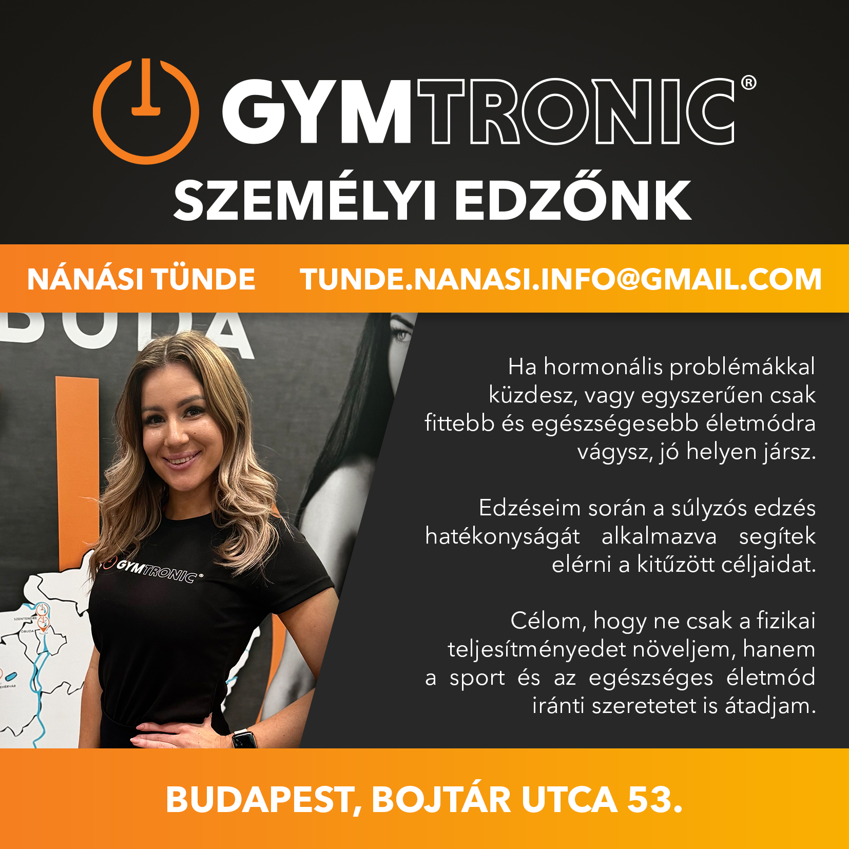 Nánási Tünde GYMtronic Óbuda személyi edző