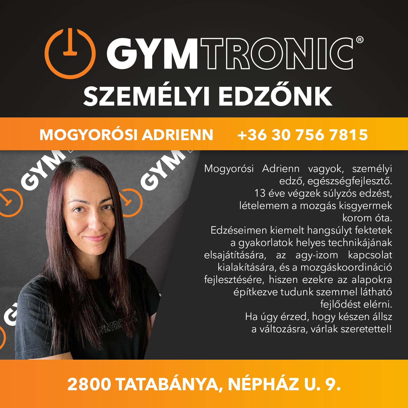 Mogyorósi Adrienn GYMtronic Tatabánya személyi edző