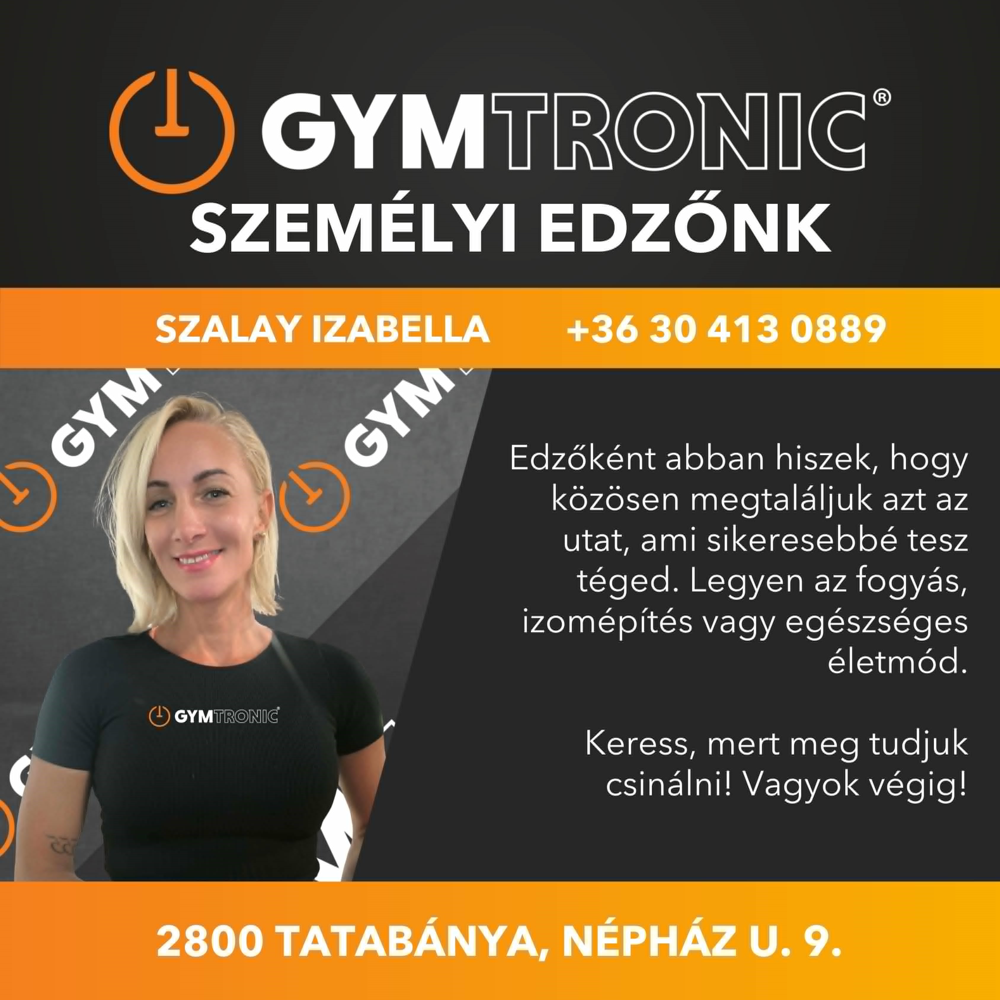 Szalay Izabella GYMtronic Tatabánya személyi edző