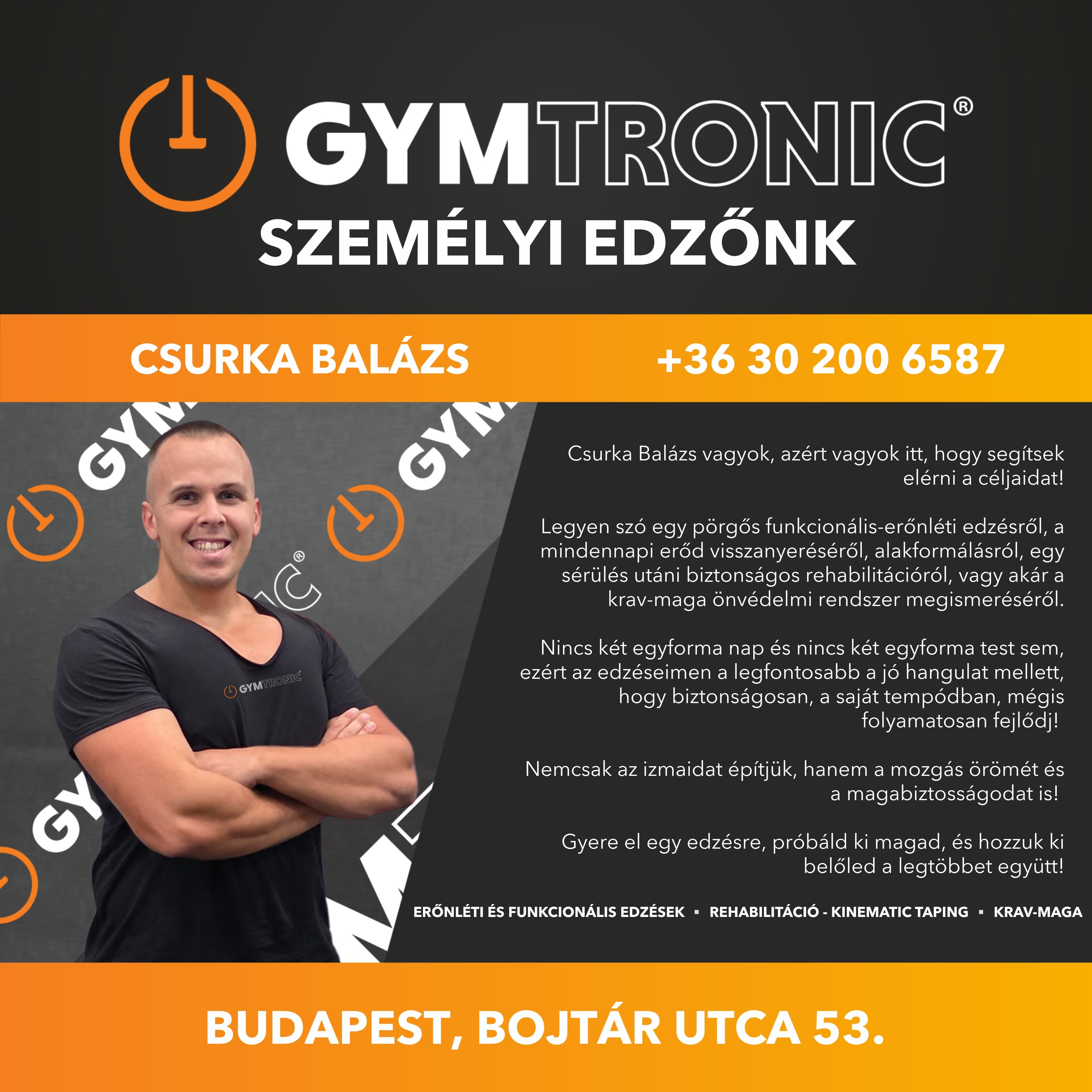 Csurka Balázs GYMtronic Óbuda személyi edző